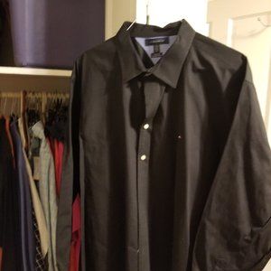 Tommy Hilfiger XXL Black Long Sleeve Button Down